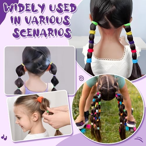 auroray 360PCS Soft Cotton Hair Ties for Toddlers & Baby - No Damage Elastics Seamless Ponytail Holders for Little Girls Daily Hair Accessories, Multicolor - Image 7