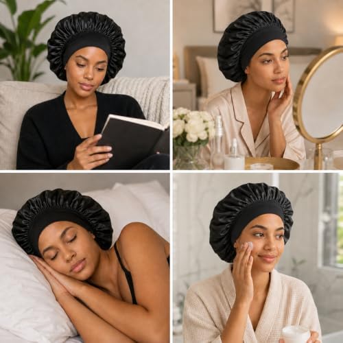 Yanideer 2 Pack Satin Bonnet for Sleeping Double Layer - Image 6