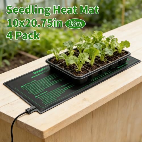 GOLOPET Seedling Heat Mat 4-Pack Dual Certified by MET and UL Plant Heating Mat Pad with Power Failure Protection Thermostatic Waterproof Suitable for Seedlings - Image 2