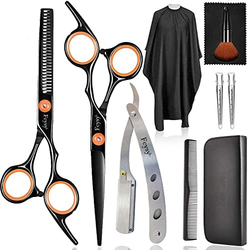 Professional Hair Cutting Scissors Set, Fcysy Hair Scissors Texturizing Shears Kit, Hair Cutting Tools with Barber Supplies, Tijeras para Cortar Cabello Salon Shears for Home Use by Fcysy