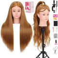 28" Mannequin Head 80% Human Hair Styling Practice with Clamp & Tools (#27) by YODIDI