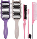 2 Pack Curl Defining Brush – With 3 Styling Tools for Effortlessly Detangles Shaping & Define Natural Curly Waves & Coils – For Women & Men Wet or Dry Hair - Reduces Frizz & Adds Shine by Aussumy