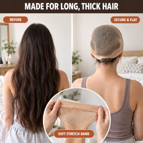 Latex Bald Cap Set with 2 Nylon Wig Caps for Halloween Costume (4PCS) - Image 2