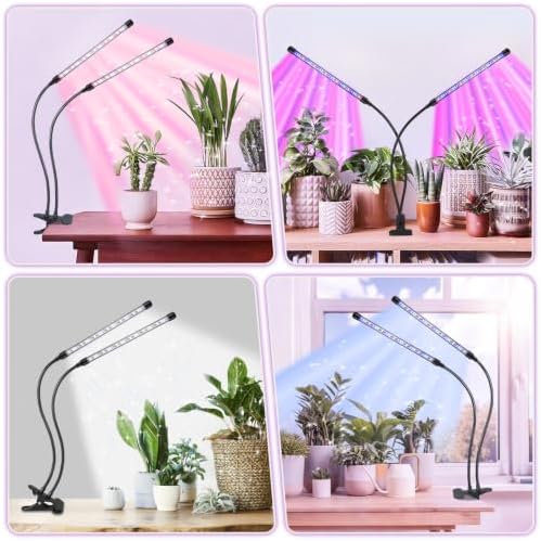 2 Head Clip LED Grow Light, Full Spectrum Plant Lamp with 10 Dimmable - Image 7