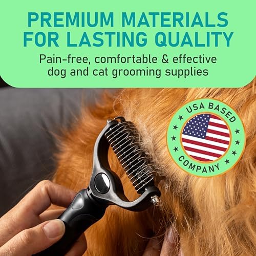 Maxpower Planet Hair Brush - Double Sided Shedding, Dematting Undercoat Rake for Dogs and Cats, Extra Wide Dog Grooming Brush, Reduce Shedding by 95%, Black - Image 3