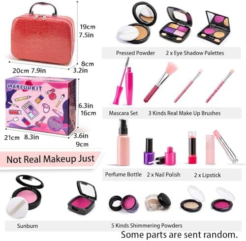 Pretend Play Fake Makeup Set for Kids Toddlers 3-8, Birthday Gift for Girls - Image 4