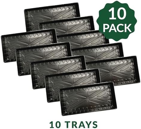 Jiffy Plant Germination Tray - Watertight, Lightweight - 10.75 x 21 in, 2 in Tall - 10-Pack - Plastic - Image 2