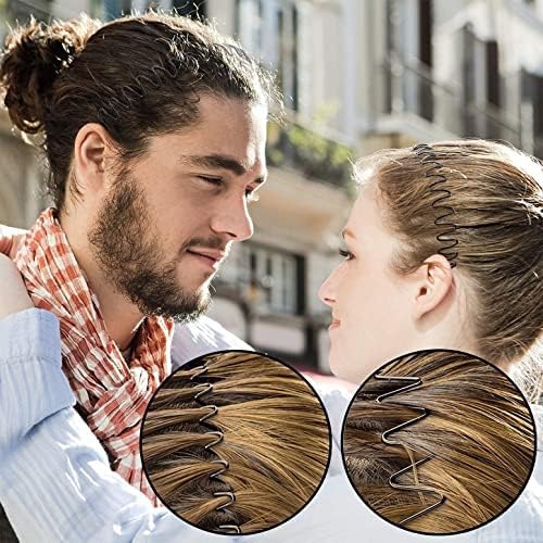 Metal Headband for Men, Non Slip Wave Hair Band, Wide Wave 3 Pcs - Image 3