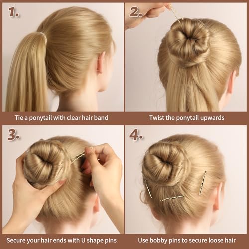 Teenitor 300pcs Blonde Bobby Pins Hair Pins and Hair Bands for Women Girls - Image 7