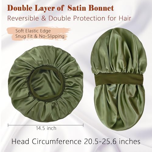 ROYBENS Large Silk Bonnet for Sleeping Women, Sleep Hair Bonnets for Women - Image 5