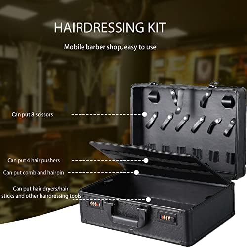 Barber Case Portable Barber Carrying Cases for Clippers and Supplies Double Layer Large Barbers Travel Tools Carry Organizer Box Professional Barber Kit Storage Case(black) - Image 6