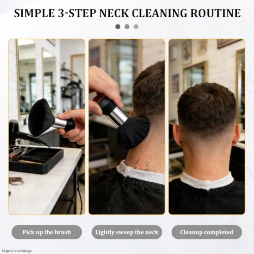 Barber Brush Set, 2 Piece Neck Duster and Clipper Cleaning Brush - Image 4