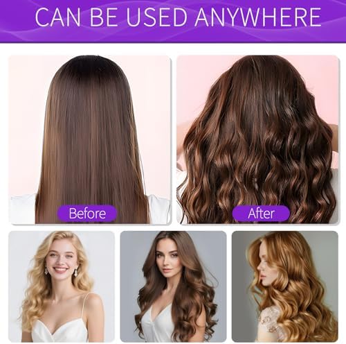 Hair Rollers, 12 Pack Self Grip Salon Hairdressing Curlers, DIY Curly Hairstyle, Large Rollers 1.57In Deep Purple - Image 3