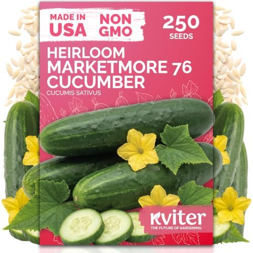250 Marketmore 76 Cucumber Heirloom Vegetable Seeds, Cucumis Sativus by KVITER