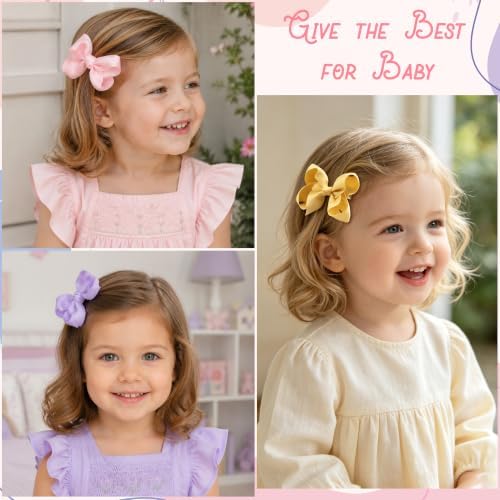 JOYOYO 40Pcs 3" Hair Bows Alligator Clips Grosgrain Ribbon Big Bows Clips For Girls Toddlers Kids Children - Image 5