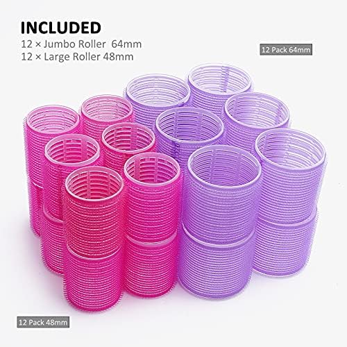 Jumbo Size Hair Roller sets, Self Grip, Salon Hair Dressing Curlers, Hair Curlers, 2 size 24 packs - Image 4