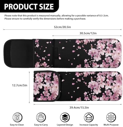 Ohuysud Cherry Blossom Neoprene Curling Iron Storage Bag Heat-Resistant Curling Iron Holder Travel Case for Straightener Pink Portable Hair Tools Storage Bag - Image 6