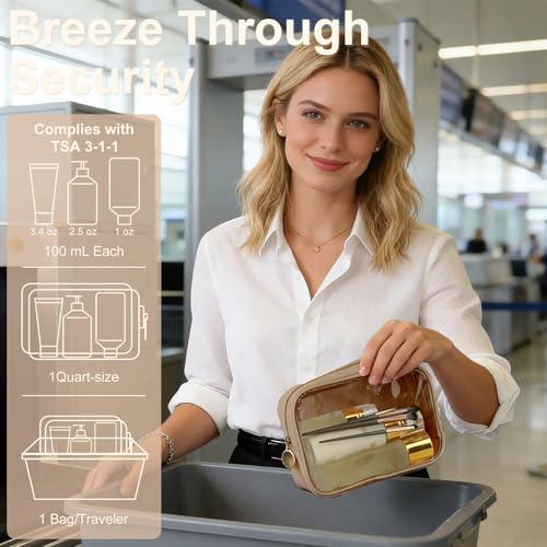 YOPCDJ 4PCS Clear Makeup Bag Set, Waterproof TPU Purse Organizer Pouches, TSA Approved Toiletry Bag, Diaper Bag Organizer Pouch, Travel Organizer Bags for Women and Kids - Image 5