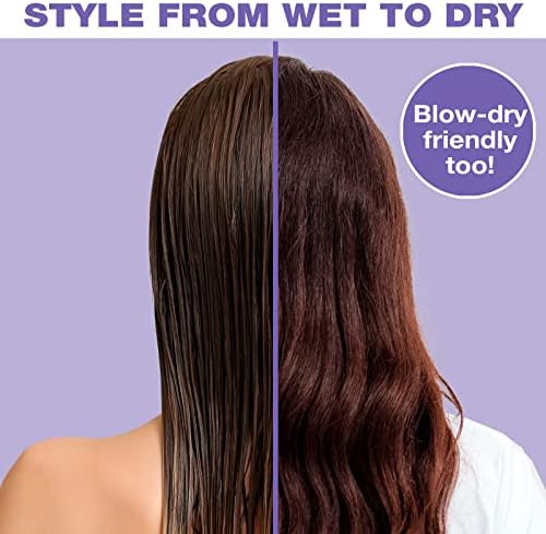 The Knot Dr. hair brush by Conair - Detangling hair brush - Removes Knots and Tangles in wet or dry hair - curly hair brush - Purple - Image 5