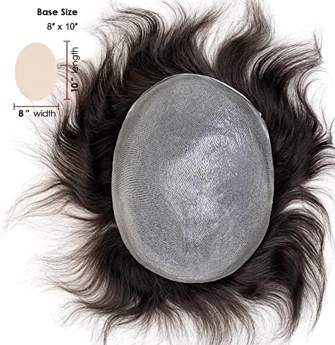 Lordhair Mens Hair System, 8x10 inch, 0.08mm Thin Skin Base, #1B - Image 3