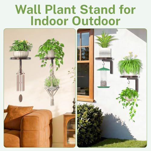 Plant Wall Hanger Holder Set of 2 for Indoor Outdoor, Bronze - Image 5