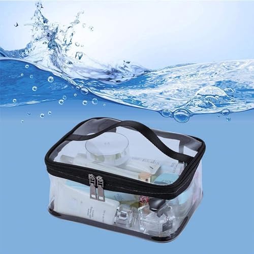 Black Makeup Bag Zipper Waterproof Portable Travel Storage Pouch 2 Pcs - Image 5