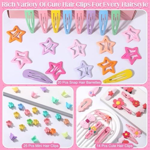 946 Pcs Hair Accessories for Girls, Colorful Hair Rubber Bands Elastic Hair Ties with Cute Hair Clips Hair Styling Tools - Image 5