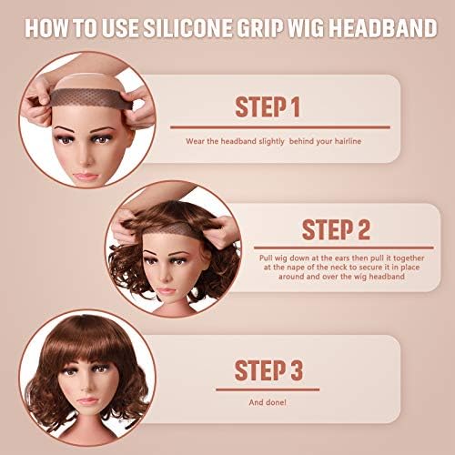 WILLBOND 2 Pcs Silicone Wig Grip Band, Black, M - Image 6