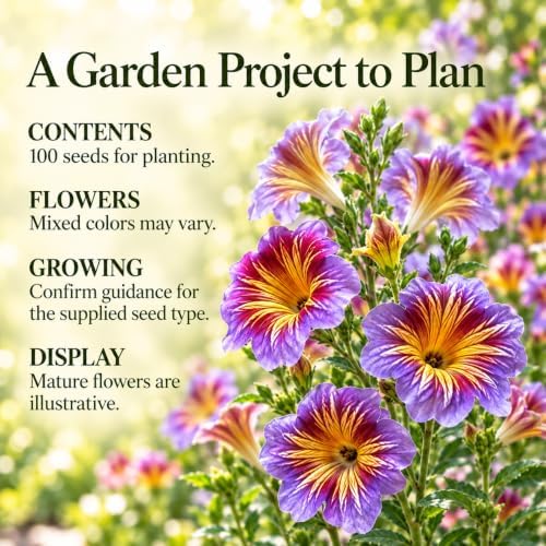 ZEshops 100 Chilean Morning Glory Flower Seeds, Mixed Colors, Garden - Image 5