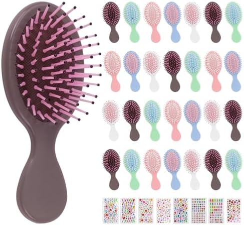 Hair Brush Bulk, Mini Brush Bulk,with Diy Stickers (15-PACK) by Lilingsty
