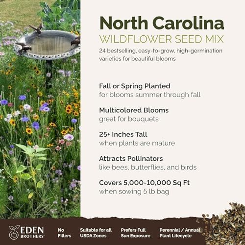 Eden Brothers North Carolina Wildflower Mixed Seeds for Planting, 5 lb - Image 2