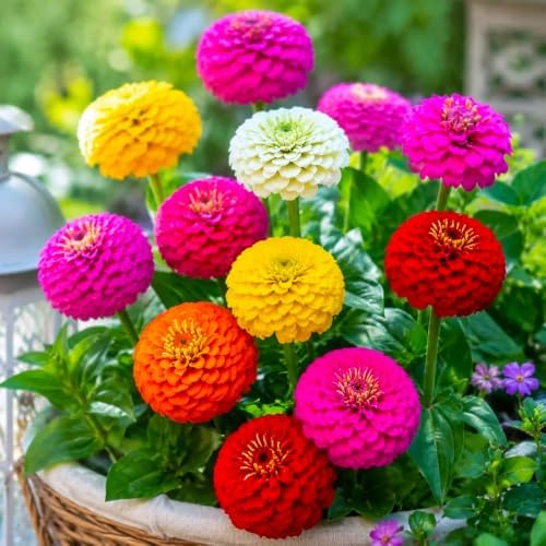 1300+ Mix Zinnia Seeds for Planting - Heat & Drought Tolerant,Ideal for Borders, Beds, and Container - Attracts Bees and Butterflies - Image 5