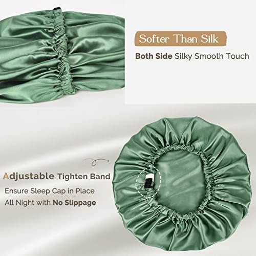 YANIBEST Satin Bonnet for Sleeping Women Men, Adjustable Hair Bonnet - Image 3