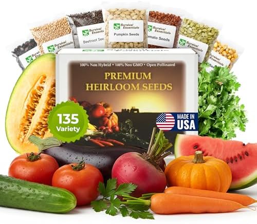 Grow Healthy Non GMO Food Seed Vault, 135 Types by SurvivalEssentials