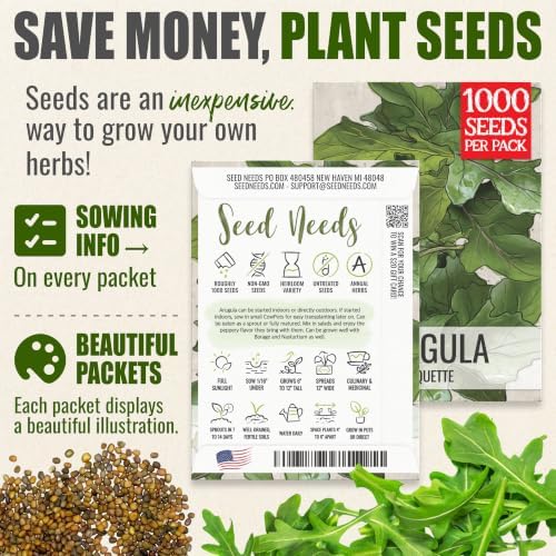 Seed Needs Arugula Seeds to Plant an Herb Garden - 5 Packs - Image 3