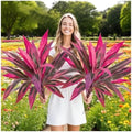 Artificial Tropical Plant UV Resistant Large Faux Plants Outdoor Fake Boston Ferns Potted Plants Realistic Agave Plastic Hostas Greenery Patio Outside Shrubs Flower Grass Front Porch Decor (4, Purple) by cofshc