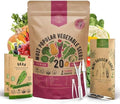 20 Vegetable Seeds Variety Pack - 12,465+ Non-GMO Heirloom Seeds for Planting Vegetables and Fruits in Individual Seed Packets, Home Garden Seed for Hydroponic, Indoor and Outdoors Gardening by OrganoRepublic