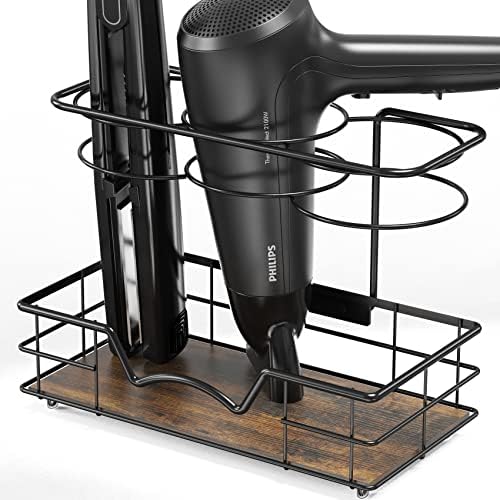 Simple Houseware Countertop Hair Tools Organizer, Walnut - Image 6