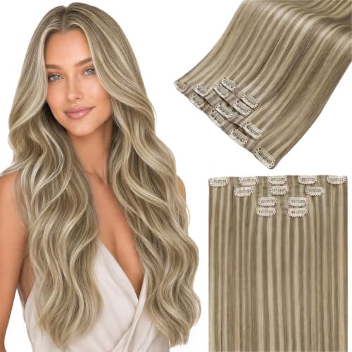 LaaVoo Seamless Clip in Hair Extensions Human Hair 22inch by LaaVoo
