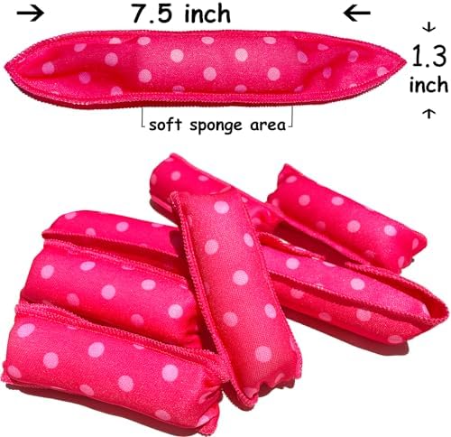 Aimin Soft Satin Sponge Overnight Curlers for Heatless, Long Hair Curls (20 pcs, pink) - Image 3