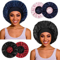 2pcs Satin Silk Hair Bonnet for Sleeping, Sleep Bonnets for Women by PHILIGHTS