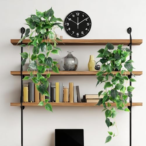 Fake Hanging Plants with Pots - Realistic Artificial Plant for Indoor Outdoor, 33In Silk Fake Potted Plants, 2PC Faux Ivy Vine for Shelf Tabletop Office Decor, Dark Green - Image 6