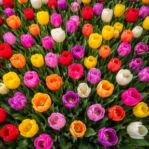 Mixed Rainbows Tulip Bulbs for Planting - Huge Bulbs for Colorful Flowers, Grow Huge Rainbow Colors - Stunning Spring Displays - Exotic Flowers for Gardens (20 Bulbs) - Image 2