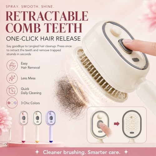 Electric Spray Air Cushion Massage Comb,Self-Cleaning Detangler Brush 5-in1 - Image 5