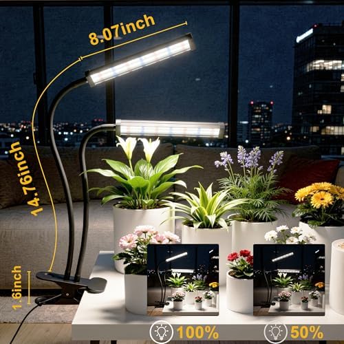 Grow Light 100W 6000K, Super Bright White Desktop Clip Plant Lamp - Image 2