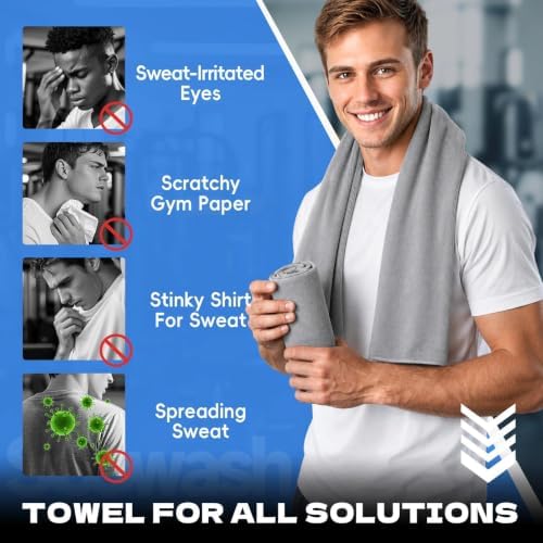 Microfiber Gym Towels for Showering Working Out Quick Dry Negative ions Large Middle Small Sizes Lightweight Gym Towel for Men Women Tennis Sports Towels for Body Hot Yoga Fitness Essentials - Image 3