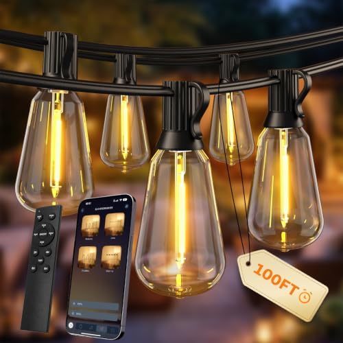 Outdoor String Lights, 100 FT Patio Lights for Outside by Ecoeve