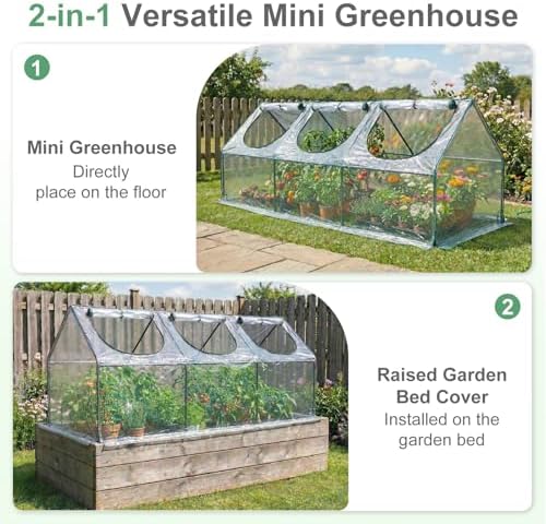 Aoodor Mini Greenhouse for Indoor and Outdoor Plant Growing, 9 x 3 x 3 ft - Image 3