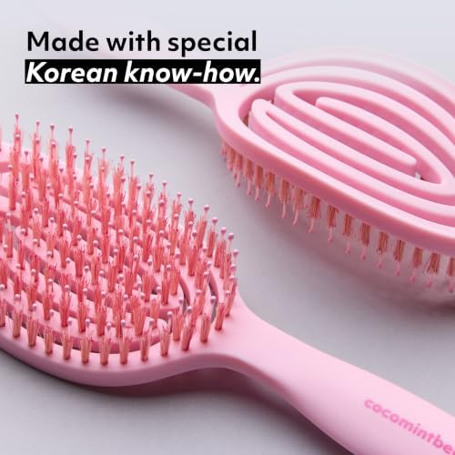 The Boar's Hair Bristle Wellness Brush | Conditions, Detangles, Boosts Scalp Circulation, Lightweight Flexible Design, Vented Cushion, Pain-Free, Helps Dry Damaged Hair (Sakura Pink) - Image 6