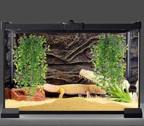 HERCOCCI Reptile Plants, 4 Pack Terrarium Hanging Plants Vines Artificial Leaves Habitat Decorations with Suction Cup for Bearded Dragon Hermit Crab Lizard Snake Geckos Chameleon - Image 5